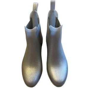 J Crew Mercantile Chelsea RainBoots - silver glitter